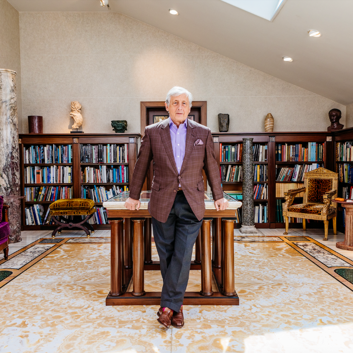 Philip Hewat-Jaboor in his library. Credit: Danny Evans for Lux. Image