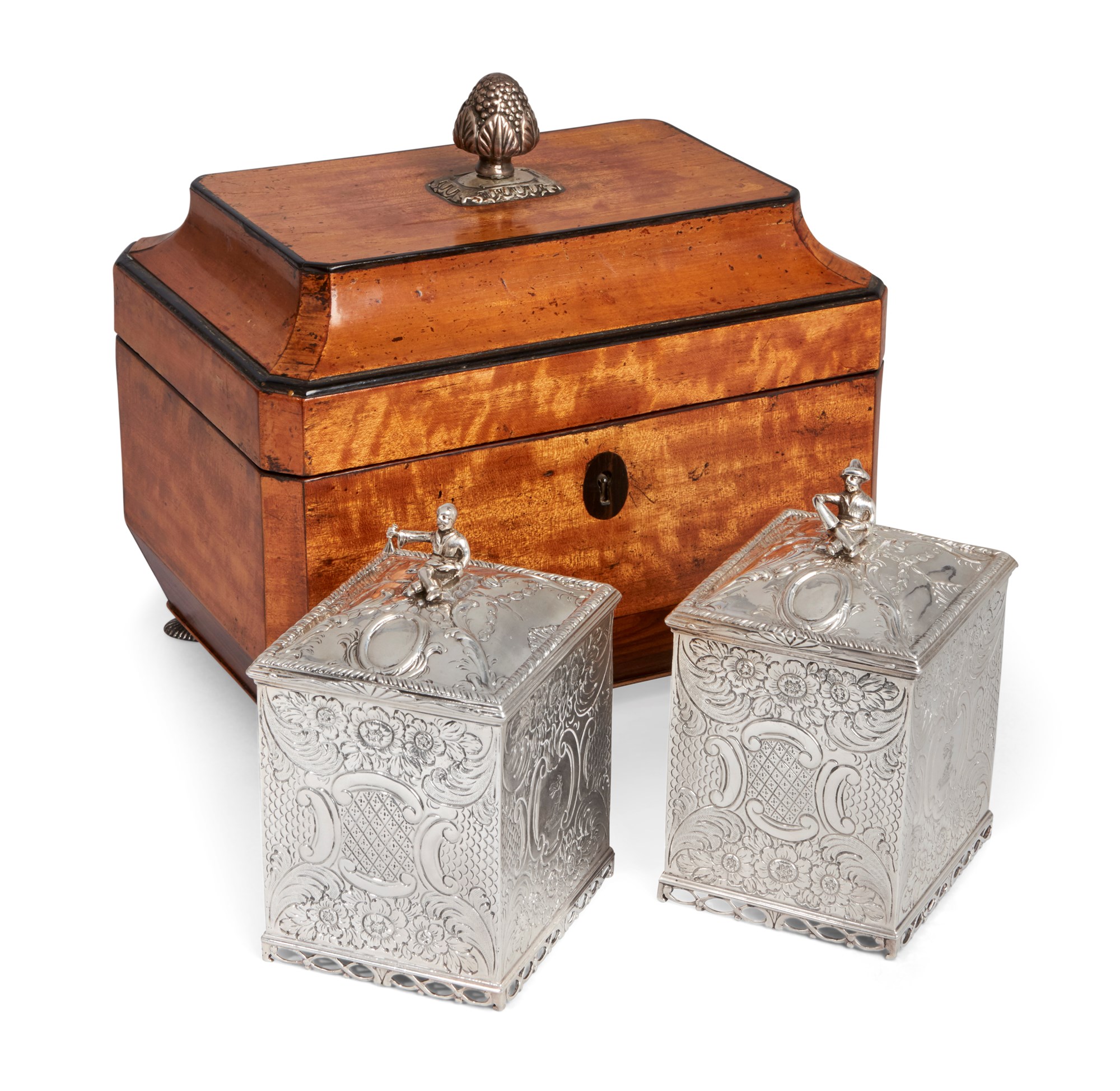 A pair of George III silver tea canisters, Edward Darvill, London, circa 1760