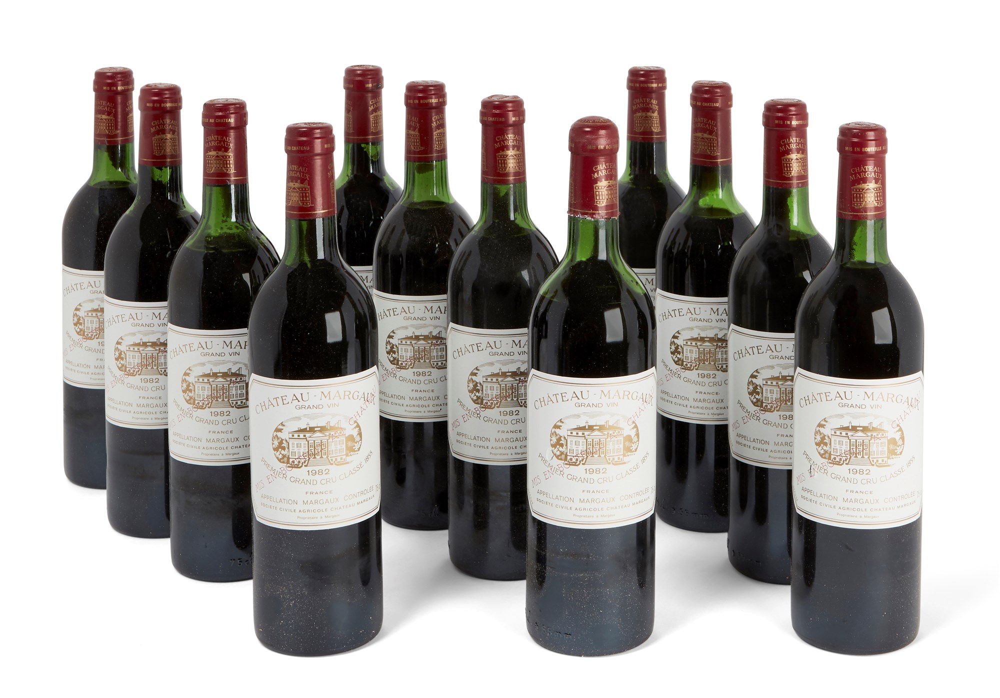 Twelve bottles of Chateau Margaux 1982, Medoc, France, in wood crate