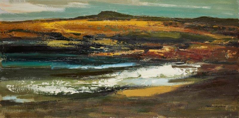 Donald McIntyre RCA, British 1923-2009- The Wave, Porth Cwyfan; oil on canvas laid on board
