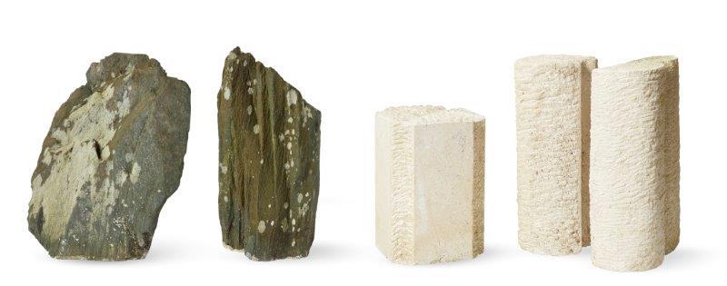 Geoffrey Harris, British 1928-2019- Four sculptures; two Portland stone and two slate