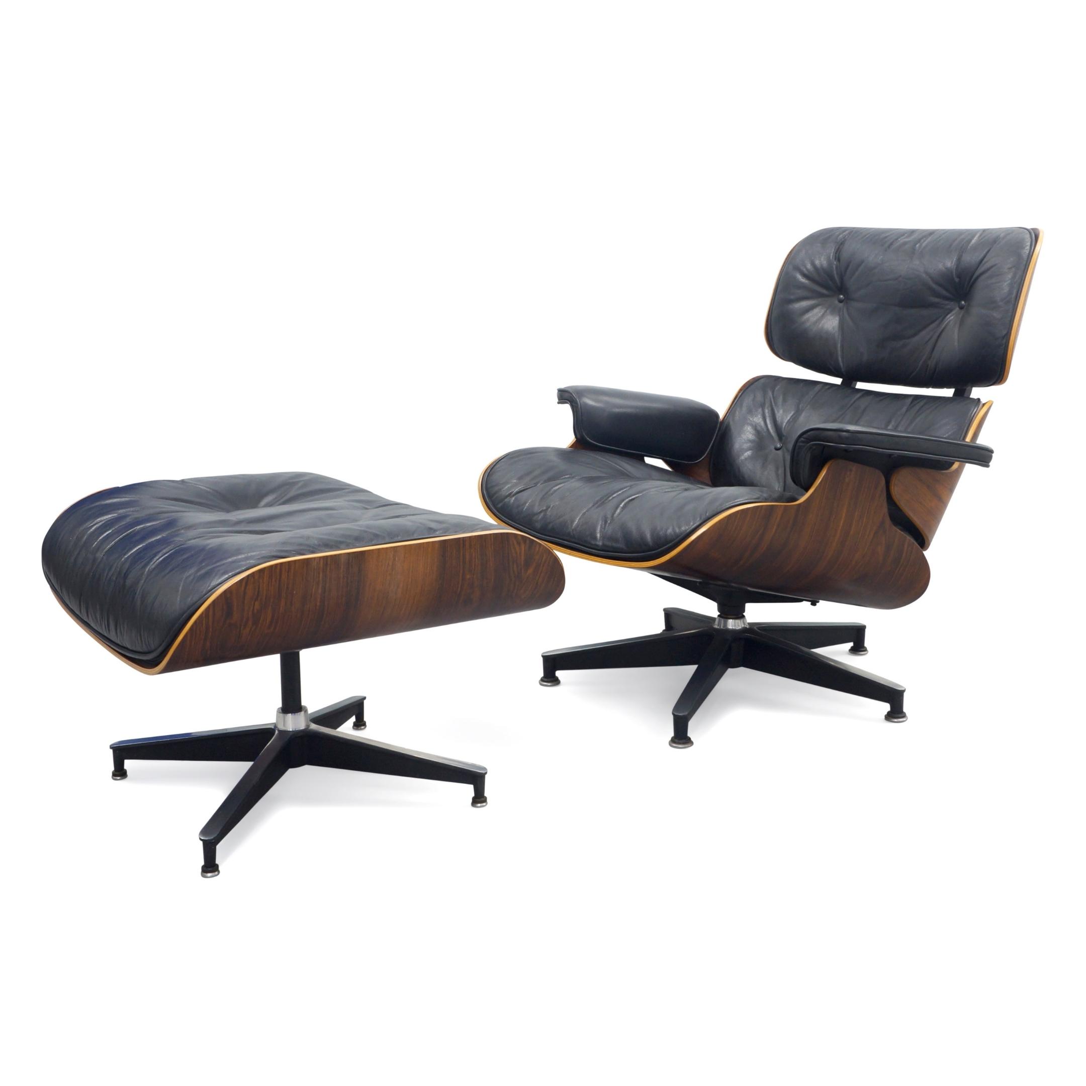 Charles and Ray Eames (American), a '670' lounge chair and '671' ottoman for Herman Miller c.1970
