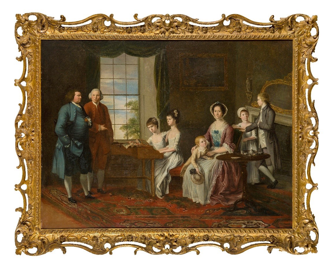 English School, circa 1760-1780- Portrait of Sir John and Lady Hopkins