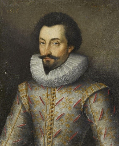 French School, early/mid 17th century- Portrait of a gentleman, quarter-length, turned to the left, in a silver doublet with gold embroidery and ruff; oil on canvas