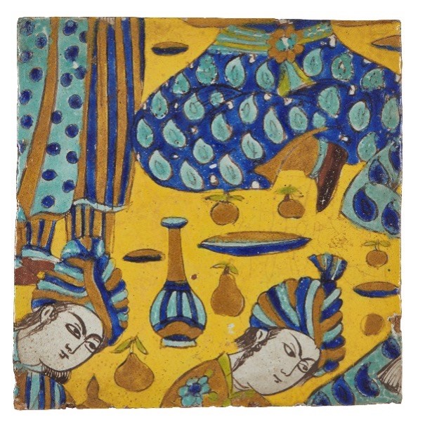 A Safavid cuerda seca tile, Iran, 17th century