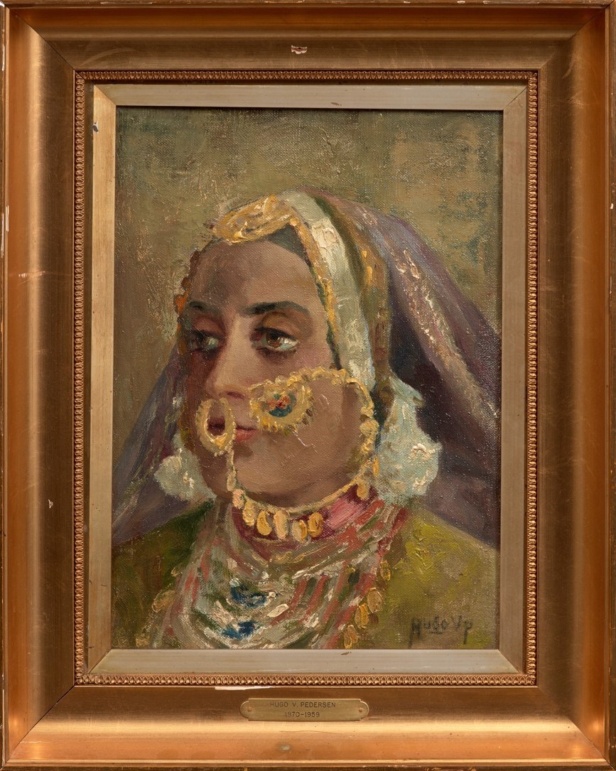 Lot 79: Portrait of Maharani Jind Kaur, Maharaja Ranjit Singh's Last Queen, mother of Duleep Singh by Hugo Vilfred Pedersen (Danish, 1870-1959) | £23,750