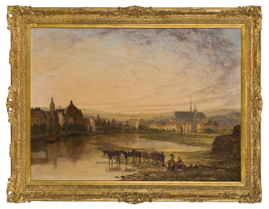 Lot 86 : Sir Augustus Wall Callcott RA, British 1779-1884- A view of Dordrecht at Sunset, c.1830-40; oil on canvas