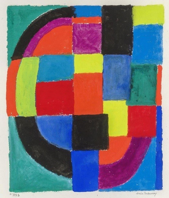 Sonia Delaunay, Ukrainian/French 1885-1979- Le Guépard, 1972; gouache