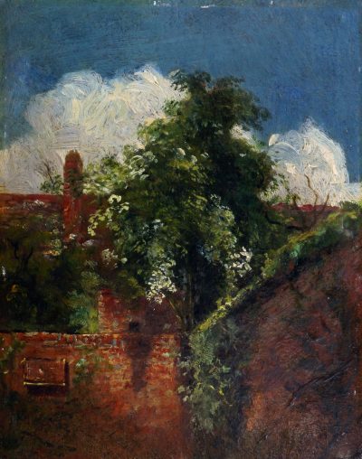 Lot 148 John Constable RA, British 1776-1837 View towards the back of houses, with elder tree Estimate £20,000-30,000