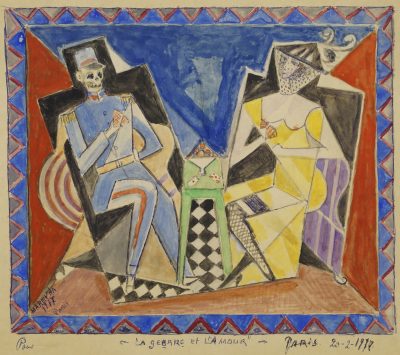 Lot 98: ‘Guerre et Amour’ [sic.],1917 by Marevna – £3,000 (3,750 with premium).